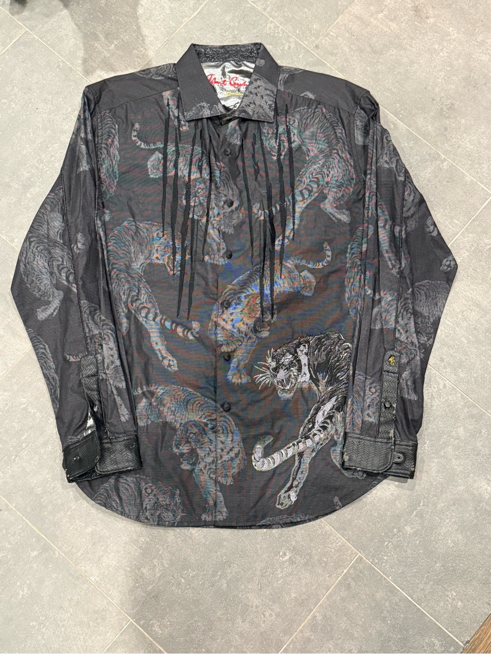 Robert Graham Limited Edition Tiger Shirt Black Size Large